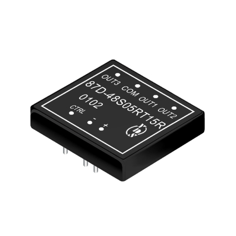 87D Series 15W 1.5KV Isolation 4:1 Wide Input Triple Output DC-DC Converter