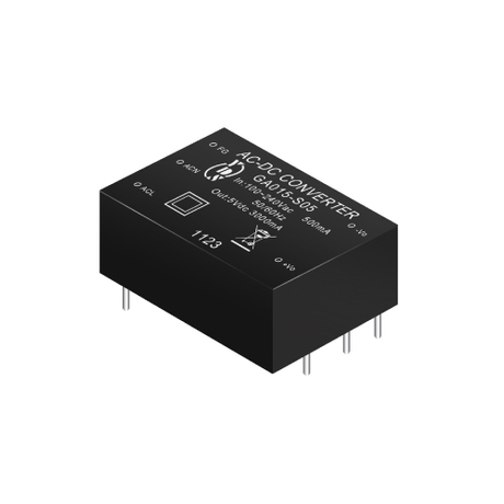 GA015 Series 13~19W 3KVac Isolation Regulated Output AC-DC Converter (Module)