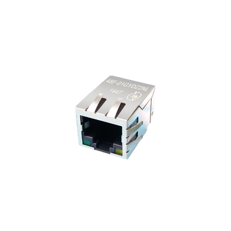 48F Series Single Port 100/1000 Base-T TAB Down RJ45 Jack With Magnetics