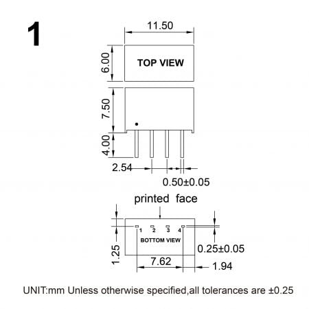 13DC RoHS & REACH Compliant Power Markings and Dimensions