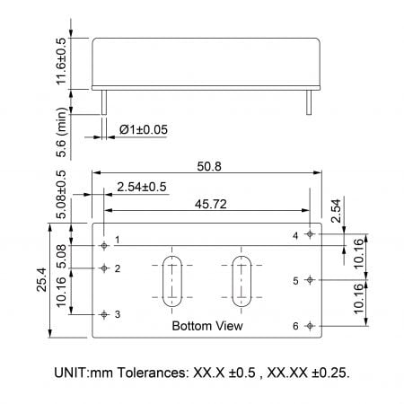 YNC40 Competitive price DC-DC Markings and Dimensions