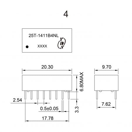 25T Custom Magnetic Components Mechanicals and Dimensions