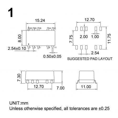 13DS1C-2W Cost-effective Power Module Markings and Dimensions