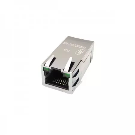 Single Port 10/100/1000 Base-T Gigabit RJ45 Jack With Magnetics EMI Shielding And Optional LED