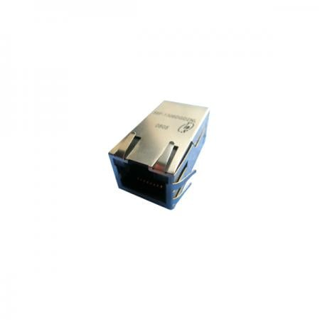 Single Port 2.5G Base-T RJ45 Jack with Magnetics EMI Shielding 1500Vrms Isolation and Optional LED - Single Port 2.5G Base-T RJ45 Jack with Magnetics