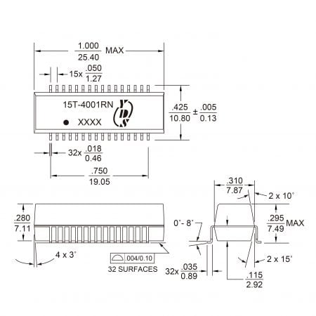 15T-1 Custom Transformer OEM/ODM Mechanicals and Dimensions