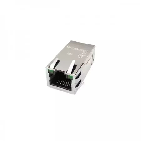 Single Port 100/1000 Base-TX Gigabit RJ45 Jack With Magnetics EMI Shielding Supporting Up To PoE+ TAB UP And Optional LED