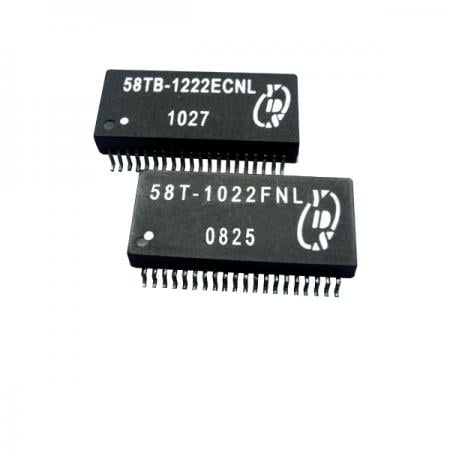 SMD40 Quad Ports T1/CEPT/ISDN-PRI Interface Transformer with 1500Vrms Isolation and IC Side Protection - T1/CEPT/ISDN-PRI Interface Quad Port 1.5KVrms Isolation SMT Transformer