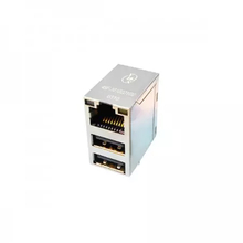 Gigabit RJ45 To USB Connector | 10/100/1000 Base-T Jack | Dual USB Ports | 1500Vrms