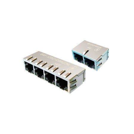 RJ45 Jack with Magnetics,1x2/1x4/1xN Port, 10/100/1000 Base-T,Available with and without LEDs,2250KVdc Isolated,Through hole Package - 1xN Port 10/100/1000 Base-T RJ45 Jack with Magnetics