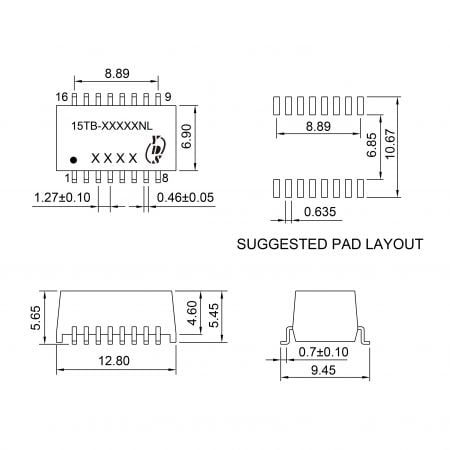 15TB-Dual Series Mechanicals and Dimensions