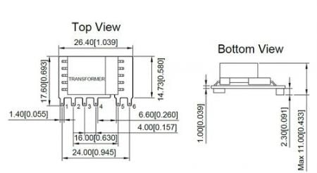 AC/DC Converter 3W GS3H1 global certified AC-DC power supply Markings and Dimensions (GS3H1-SXX)