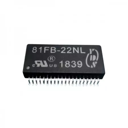 Ethernet Magnetics Module, 4 Ports 10/100Base-Tx, Auto MDI/MDIX,1500Vrms Isolated,SOIC-40 Package