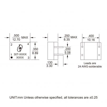 30T Industrial Grade Audio Isolation Mechanicals and Dimensions