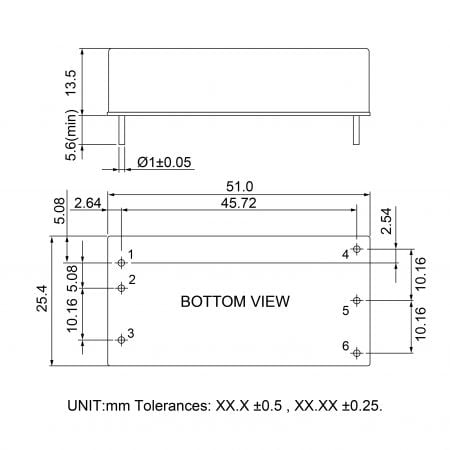 98DW30-R3 110V railway converter Markings and Dimensions