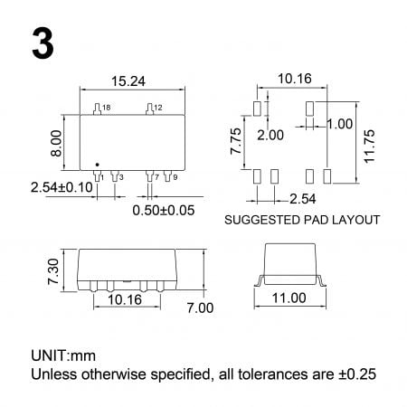 13DS1C-2W Cost-effective Power Module Markings and Dimensions