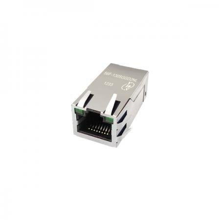 Single Port 100/1000 Base-TX Gigabit RJ45 Jack with Magnetics EMI Shielding Supporting Up to PoE+ TAB UP and Optional LED - Single Port 100/1000 Base-T PoE PoE+ Tab Up RJ45 Jack with Magnetics