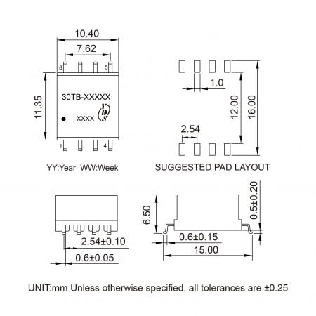 30TB Industrial Grade Audio Isolation Mechanicals and Dimensions