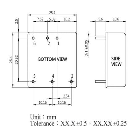 YLB15-H Cost-effective Power Module Markings and Dimensions