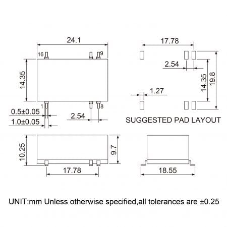 28D RoHS & REACH Compliant Power Markings and Dimensions